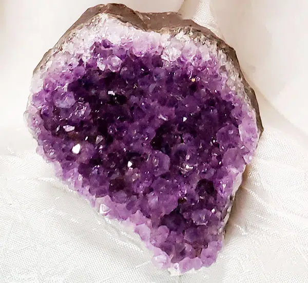 A deep purple amethyst geode