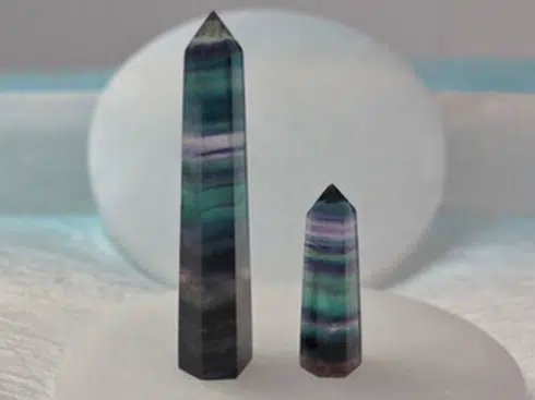 Two banded fluorite generator points